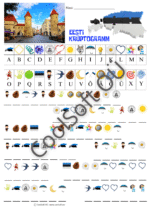 Eesti krüptogrammi tööleht piltide ja tähtedega lastele