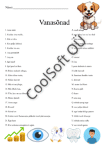 Vanasõnade tööleht, kus lapsed ühendavad vanasõnade algused ja lõpud õigeks tervikuks.