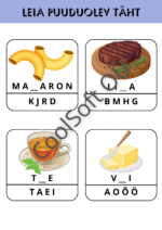 Leia puuduv täht tööleht