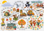 Lauamäng „Kiki & Sügis“, kus kaelkirjak Kiki rändab läbi sügise – lehed langevad, oravad koguvad varusid ja lapsed mängivad. 🍁🍂