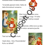 Punamütsikese muinasjutu illustratsioonid ja jutustamispildid lastele