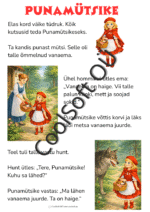 Punamütsikese muinasjutu illustratsioonid ja jutustamispildid lastele