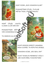Punamütsikese muinasjutu illustratsioonid ja jutustamispildid lastele
