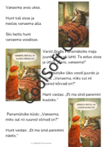 Punamütsikese muinasjutu illustratsioonid ja jutustamispildid lastele