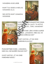 Punamütsikese muinasjutu illustratsioonid ja jutustamispildid lastele