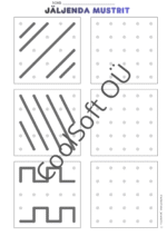 JÄLJENDA MUSTRIT töölehed – täppidega ruudustikul mustri kopeerimine (PDF, 14 lk)