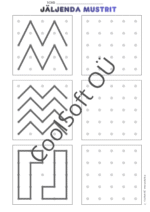 JÄLJENDA MUSTRIT töölehed – täppidega ruudustikul mustri kopeerimine (PDF, 14 lk)