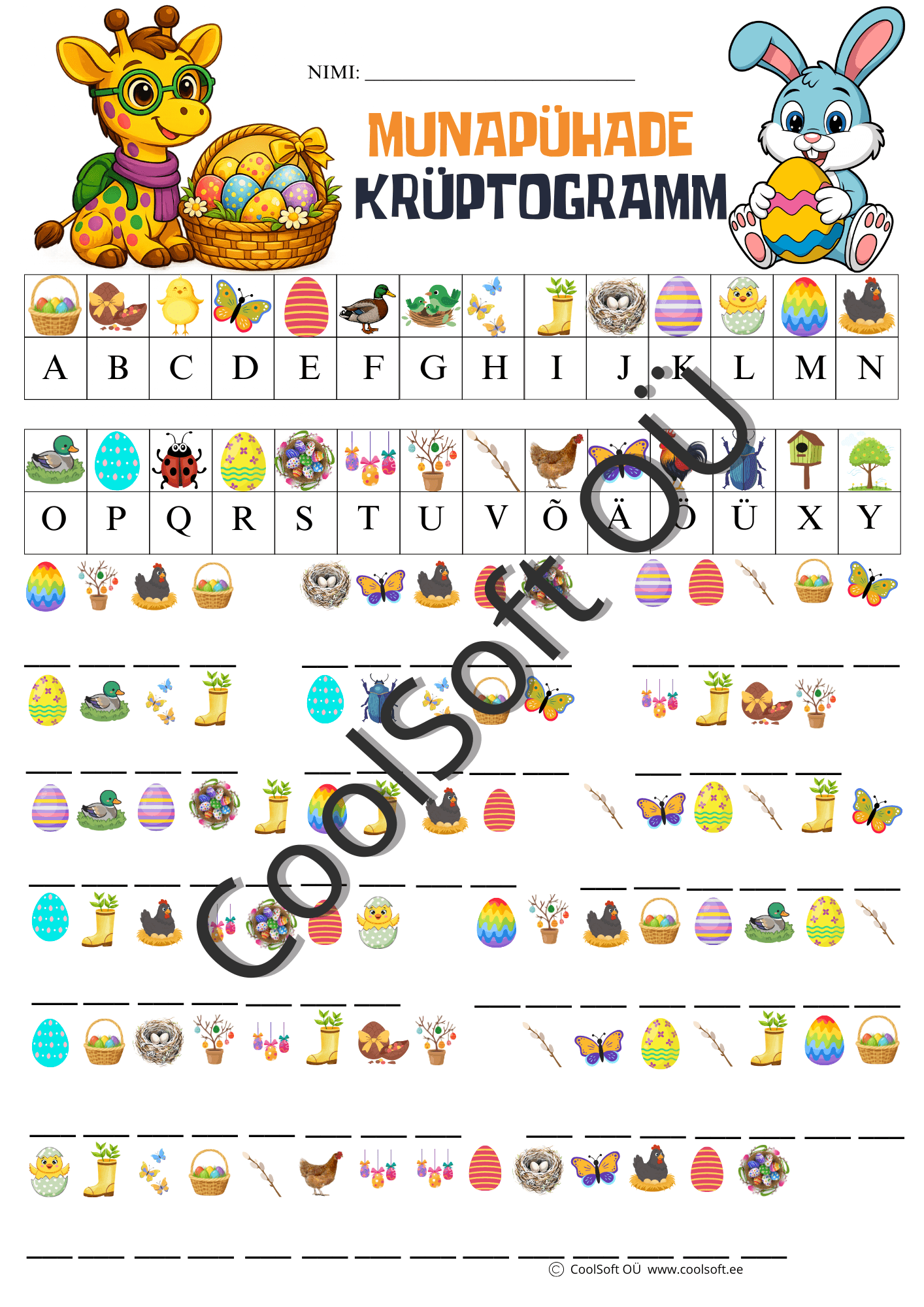 TL nr 302- munapühade krüptogramm Tee palun sellele töölehele kodulehe tarvis kirjeldav tekst, siis meta desc, märksõnad, pildi alt text, pildi pealkiri ja pildi kirjeldus