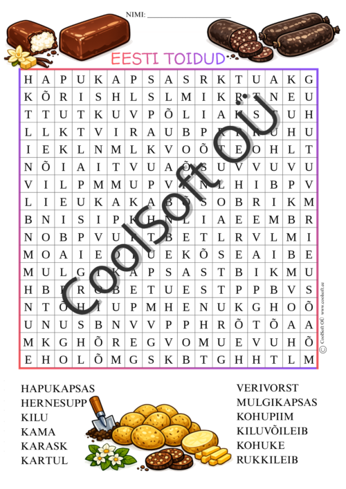 Tee palun sellele töölehele kodulehe tarvis kirjeldav tekst, siis meta desc, märksõnad, pildi alt text, pildi pealkiri ja pildi kirjeldus